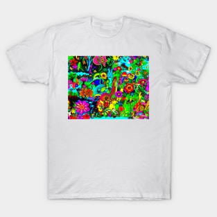 Abstract garden painting background T-Shirt